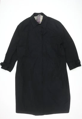 Marks and Spencer Black Long Wool Overcoat Unisex Adult Size 44 - Image 1 of 4