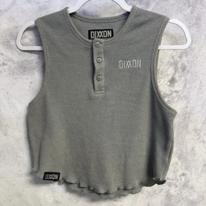 Dixxon Flannel Co Thermal Womens Top Large 15.5x18 Gray Waffle Knit - Picture 1 of 7