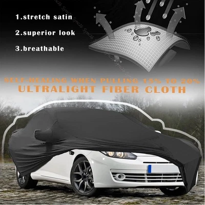 Full Car Cover Stain Stretch Dust-proof Custom Black For Infiniti Q60 S 2014-22 Foto 1 de 4