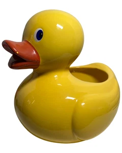 Yellow Duck shaped Planter/Vase Ceramic Glossy - Picture 1 of 8