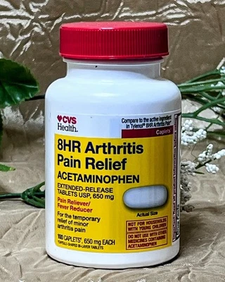 CVS 8HR Arthritis Pain Relief ACETAMINOPHEN Caplets 650mg Extended Release 100ct - Image 1 of 3