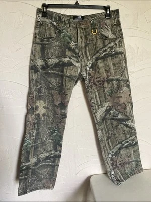 Mossy Oak Break Up Infinity Camo Denim Pants Size 34x32 - Image 1 of 4