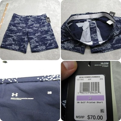 Pantalones Cortos Estampados de Golf Under Armour Storm Para Hombre 38 Azul Repelente al Agua Flex NUEVO Foto 1 de 4