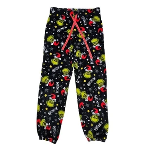 The Grinch Women's Black Plush Christmas Holiday Pajama Pants Size M NWT - Picture 1 of 11