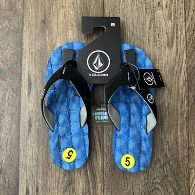 Volcom Comfort Foam Sandals Youth Size 5 Blue - Image 1 of 4