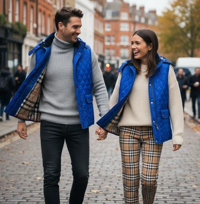 Colete acolchoado masculino Burberry azul -----Tamanho--G - Imagem 1 de 4