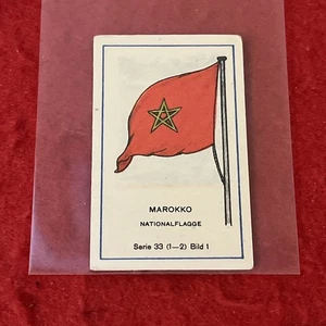 1920er Massar "Wer nennt Länder, die Flaggen kennen" MAROKKO NATIONALFLAGGE Crd #1 - Bild 1 von 4