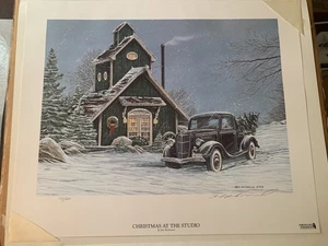 Ben Richmond Christmas at the Studio 597 of 600 Signed Lithograph 1993 Vintage - Picture 1 of 9