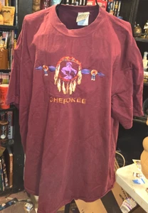habitat Cherokee Native American Indigenous Tribe T-Shirt XXL Burgundy - Picture 1 of 6