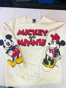 Disney Mickey Mouse Crewneck Mickey and Minnie Sweatshirt Sweater Women's M 7-9 - Picture 1 of 11