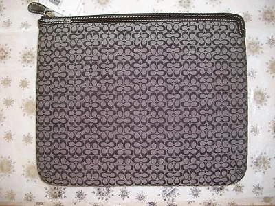 COACH 61992 MINI SIGNATURE TABLET CASE COVER BLACK / WHITE  NWT GREAT GIFT!! - Image 1 of 4