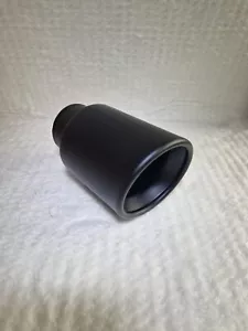 Punta de escape deportivo de 3,5"" corte barra de 2,25"" entrada doble piel NEGRO acero inoxidable - Imagen 1 de 5
