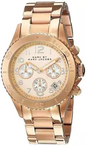 Marc by Marc Jacobs Womens Rock Chronograph Watch Rose Gold MBM3156 - Picture 1 of 10