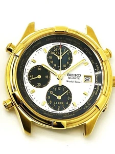 SEIKO HOMBRE 5T52-6B29 ALARMA CRONÓGRAFO TEMPORIZADOR MUNDIAL CAJA RELOJ SEL072 - Imagen 1 de 5