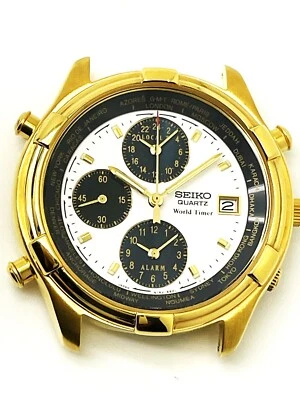 SEIKO MENS 5T52-6B29 NOT-WORKING ALARM CHRONOGRAPH WORLD TIMER WATCH CASE SEL072 - Image 1 of 4