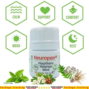 NEUROPAN Biancospino Valeriana Menta Compresse Ansia Naturale Aiuto Sonno e Antistress - Foto 1 di 8
