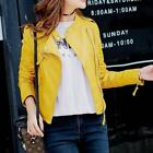 Women's Hot Fashionable Yellow Pure Genuine Lambskin Leather Jacket Outdoor Coat