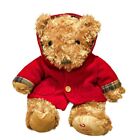 Brown Teddy Bear Plush Stuffed Animal Red Pea Coat 2010 14 Inch Animal Adventure