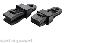 2 Pezzi Morsetti per Telo Copri Tettoia Clip Nero Morsetto per Tenda Set Sopravvivenza 3-1/4” x 1” - Foto 1 di 1