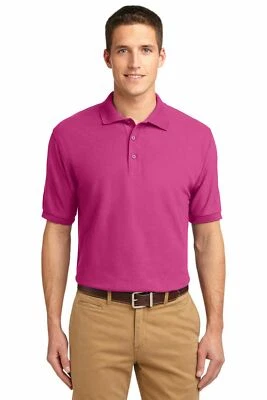 Camisa polo masculina de golfe Port Authority manga curta resistente a rugas K500 - Imagem 1 de 3