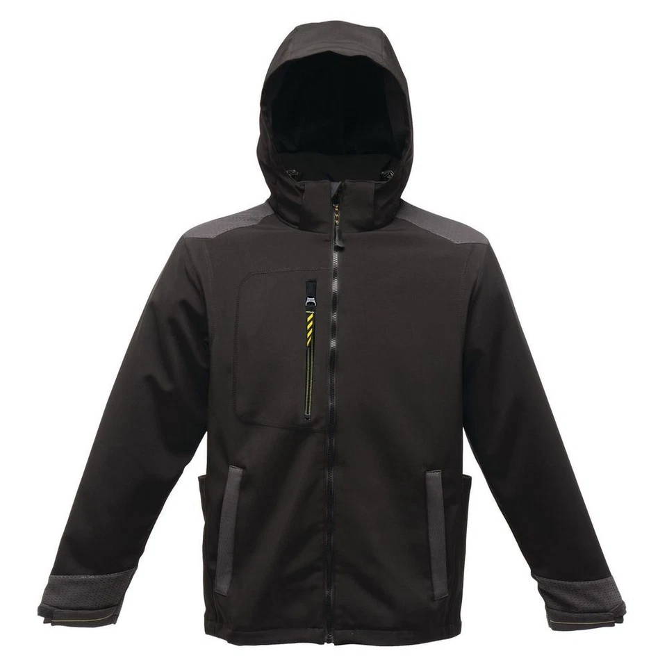 Mens Regatta Enforcer Windproof / Water Resistant Softshell Jacket Black - Image 1 of 1