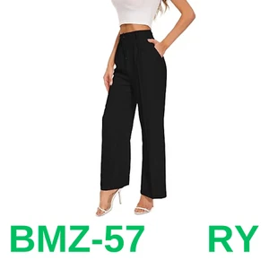 FUNYYZO Women's Wide Leg Pants High Elastic Waisted in The Back Business Work, L - Picture 1 of 3