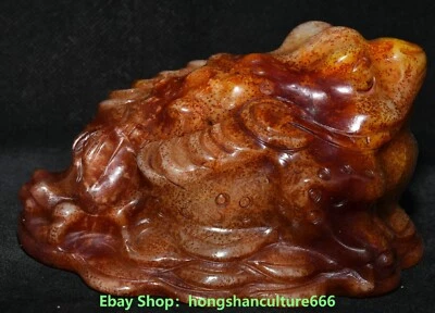 5" China Hongshan cultura antiguo jade tallado riqueza dinero sapo dorado estatua Spittor Foto 1 de 4