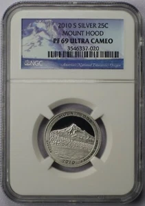 2010-S 25c Mount Hood Silver Quarter - NGC PF 69 Ultra Cameo - Picture 1 of 2