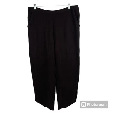 Soft Surroundings Pants Size XL 100% Cotton Gauze Pull On Cropped Brown - Image 1 of 4