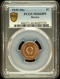 1939 Mo Mexico 1 Centavo PCGS MS 66 BN - Picture 1 of 2