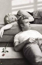 JAMES DEAN - MARILYN MONROE - LOUNGING  POSTER 24x36 SHRINK WRAPPED VINTAGE 1396