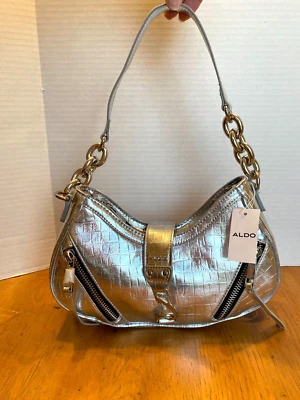 NUEVO BOLSO DE HOMBRO ALDO PLATEADO METÁLICO ESTILO Y2K Foto 1 de 4