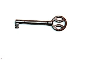 Antique Skeleton Key Contoured Bow Hollow Barrel Decorative Steel Vintage - Picture 1 of 6