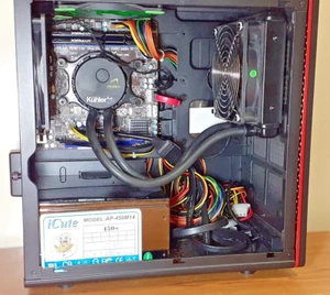 Asrock A75M-ITX & A8-3820 APU & 128 GB SSD +500 Gb HDD in Riotoro CR280 ITX case - Picture 1 of 12
