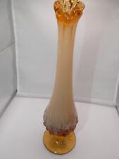 Fenton 1979 - 1982 Cameo Opalescent Hobnail Lily of the Valley Swung Vase Amber