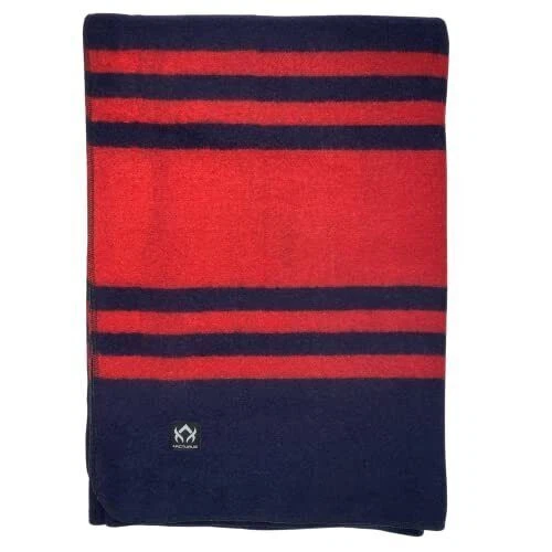 Arcturus Lava Canyon Wool Blanket, 64 x 88 in - Navy Blue/Red