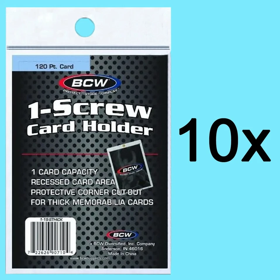 10 BCW 120pt 1-SCREW Thick Recessed Screwdown Trading Card Holders Memorabilia - Image 1 of 3