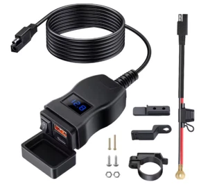 Motorcycle USB Charger Waterproof SAE to USB Charger Double USB Type C PD - Picture 1 of 1