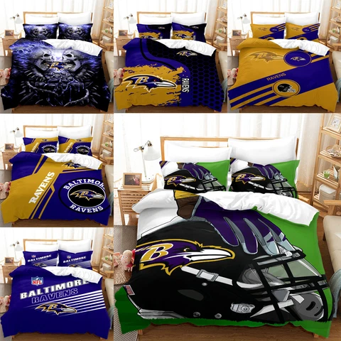 Baltimore Ravens 3Pcs Bedding Set Soft Duvet/Comforter Cover Pillowcases Gift Cover