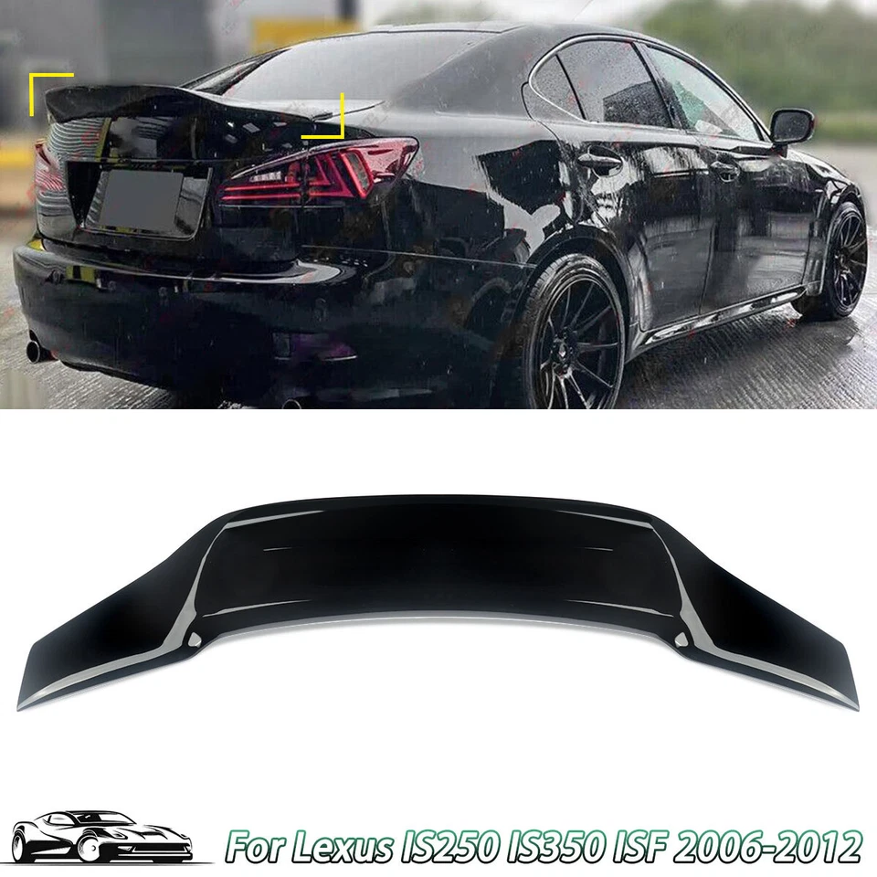 FOR 2006-2013 LEXUS IS250 IS350 ISF DUCKBILL RT STYLE GLOSSY BLACK TRUNK SPOILER Foto 1 de 4