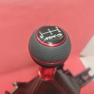 ROT LEDER MS SPORT erweitert 5G SCHALTKNAUF für MAZDA MX5 MX-5 CLUB RF NA NB NC - Picture 1 of 7