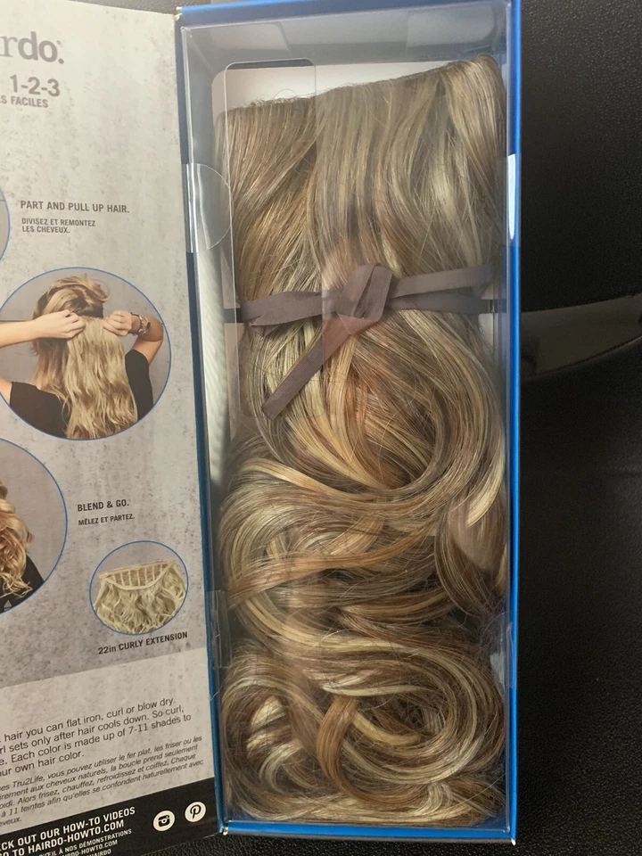 HAIRDO 22 «кудрявый зажим в HD волос расширения, R29S клубничный блондин + блики - Изображение 1 из 4