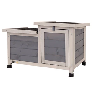 lionto Kaninchenstall Kleintierhaus Nagerhaus Kleintierstall Holz 70x43x45 cm - Bild 1 von 5
