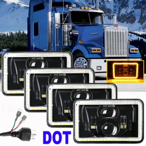 4x6'' LED Headlights for Kenworth T800 T400 T600 W900B W900L Classic 120/132 HK - Bild 1 von 12