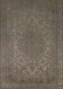 Vintage Muted Tebriz Living Room Area Rug 10x12 Traditional Handmade Wool Carpet - Picture 1 of 23