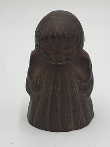Vintage Brass Angel Bell Cherub Girl - Picture 1 of 8