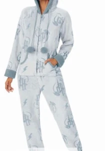New Harry Potter Women’s Pajamas Grey One-Piece Hood Kangaroo Pocket Soft 3X - Picture 1 of 4