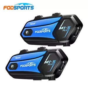 2 Pack M1-S Plus 2000M Motorcycle Bluetooth Intercom Helmet Headset 10 Riders - Picture 1 of 16