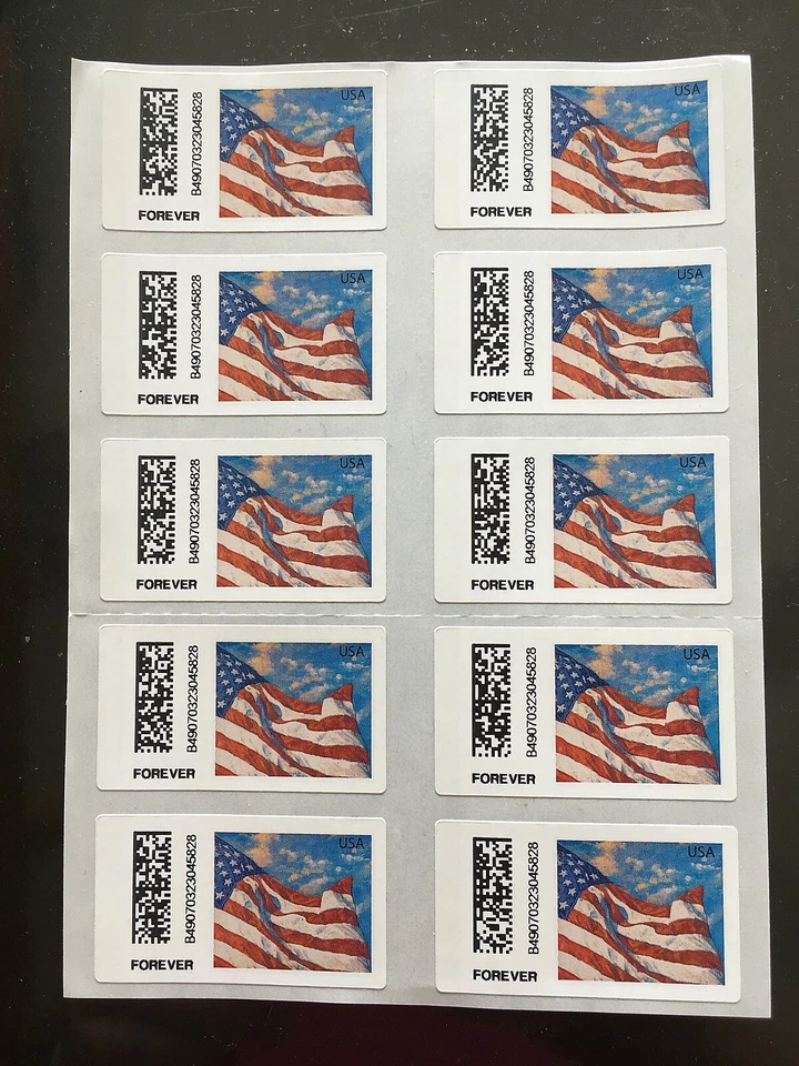 2014 Sheet of 10 Forever Computer Vended Postage - Flag at Dusk Sc# CVP91 - Image 1 of 1