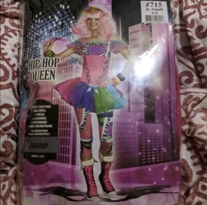 Costume Dreamgirl Juniors piccola regina hip hop anni 80 70 Halloween rave cosplay - Foto 1 di 4